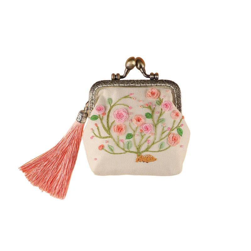 cross-border good embroidery diy manual self-embroidery beginner material bag antique suzhou embroidery gold bag embroidery ribbon embroidery