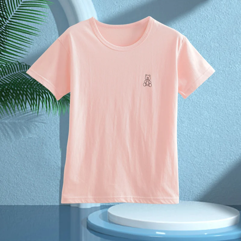 Children's Pajamas, Pure Cotton, Summer Short-Sleeved Shorts Set for Boys, Home Clothes for Girls, Air-Conditioned Clothes for Middle-Aged and Older Boys