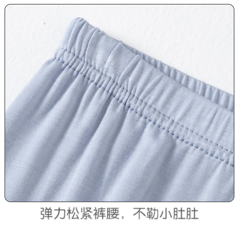 Summer Boys' Short-sleeved Shorts Modal Children's Pajamas Girls' Parent-child Home Clothes suit Children's Air-conditioning Clothes