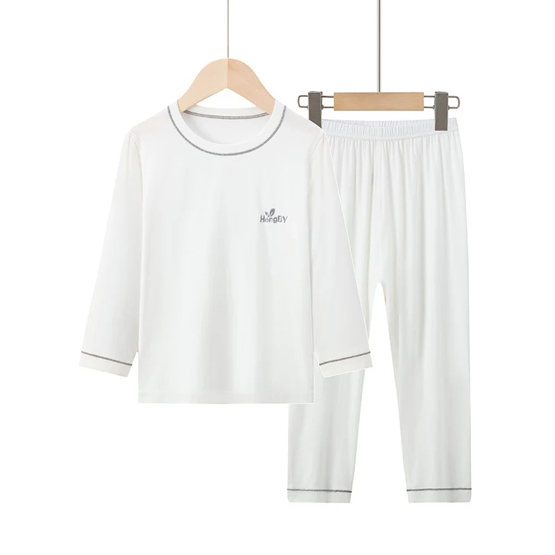 Summer Boys' Short-sleeved Shorts Modal Children's Pajamas Girls' Parent-child Home Clothes suit Children's Air-conditioning Clothes