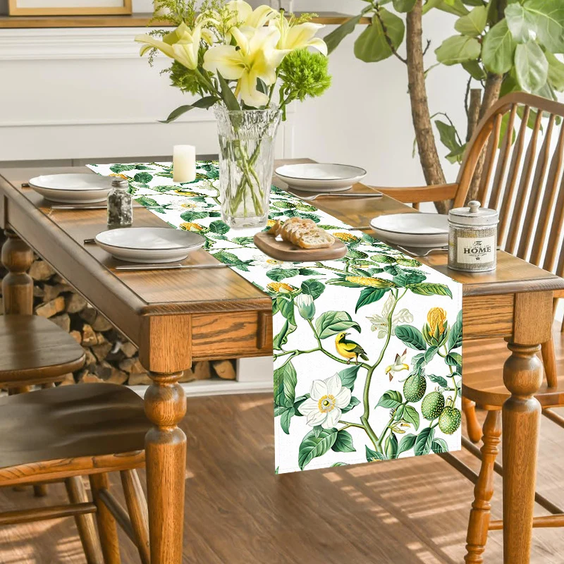 Cross-border new passion fruit table runner American Amazon linen living room coffee table dining table table mat decorative tea tablecloth