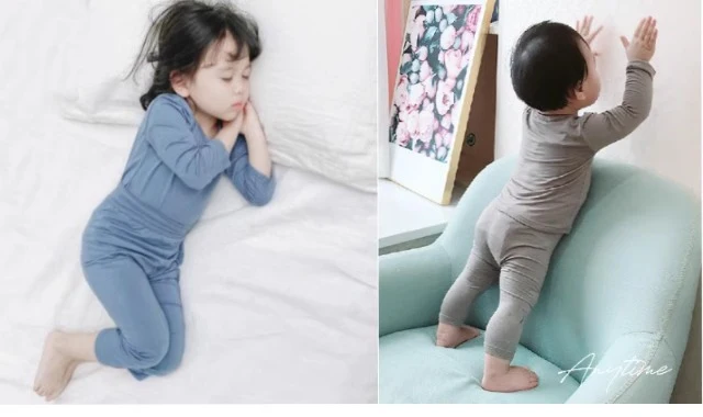 Category a Modal Infant Home Clothing Set High Waist Belly Protection Baby Long Sleeve Pajamas Air Conditioning Clothes Autumn Clothes Autumn Pants