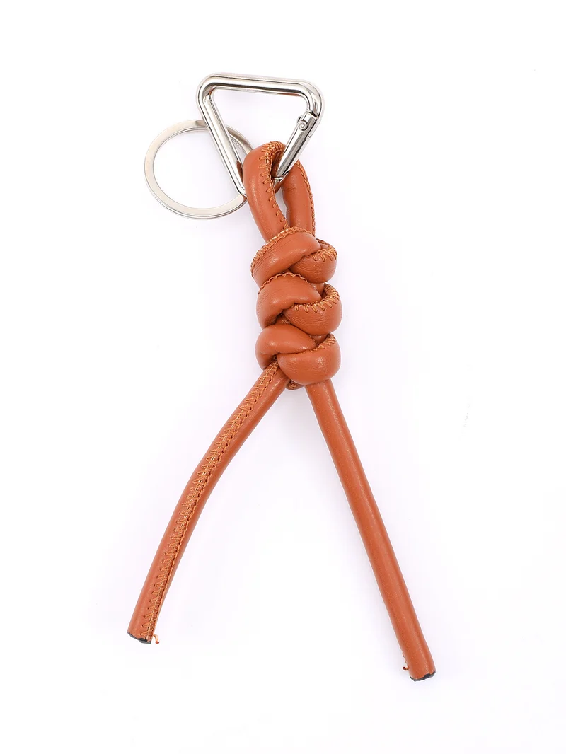 New triangle key chain PU hand-woven diamond key ring bag pendant key chain