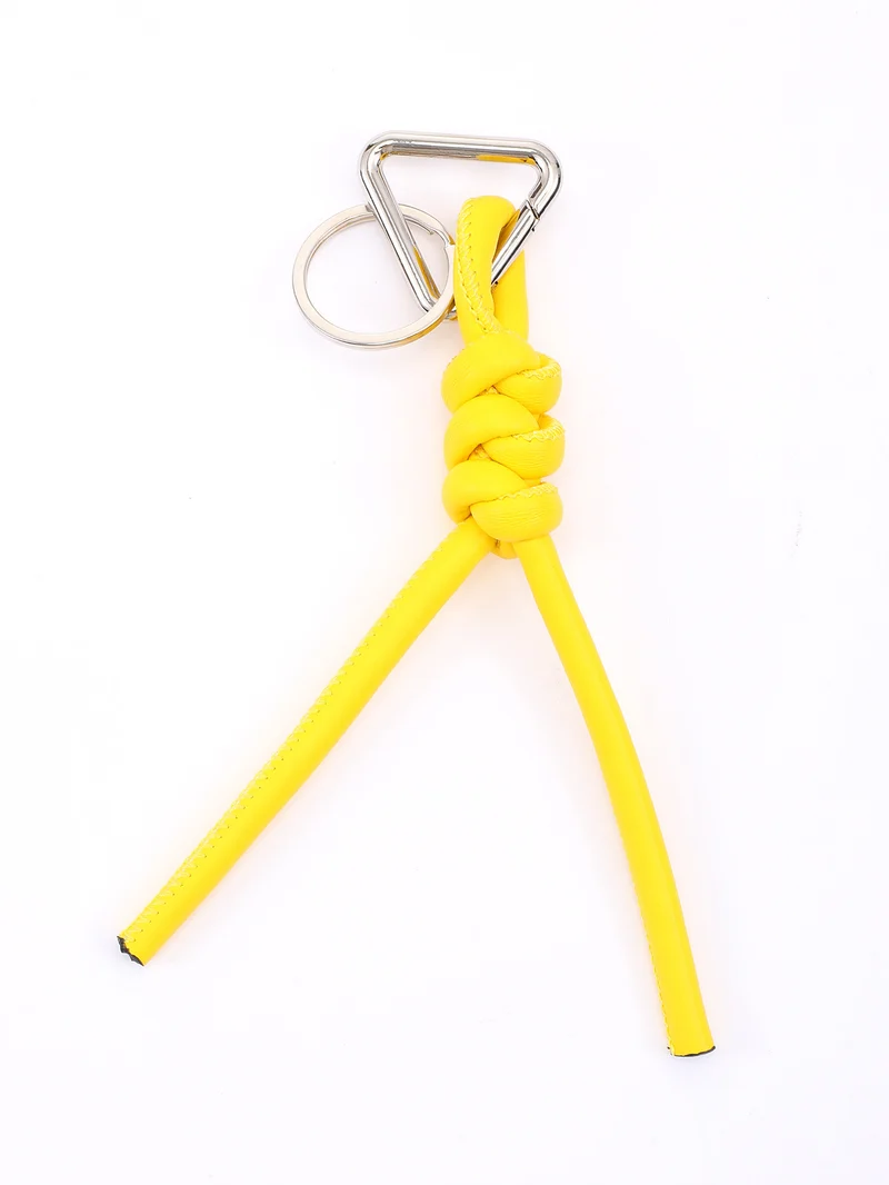 New triangle key chain PU hand-woven diamond key ring bag pendant key chain