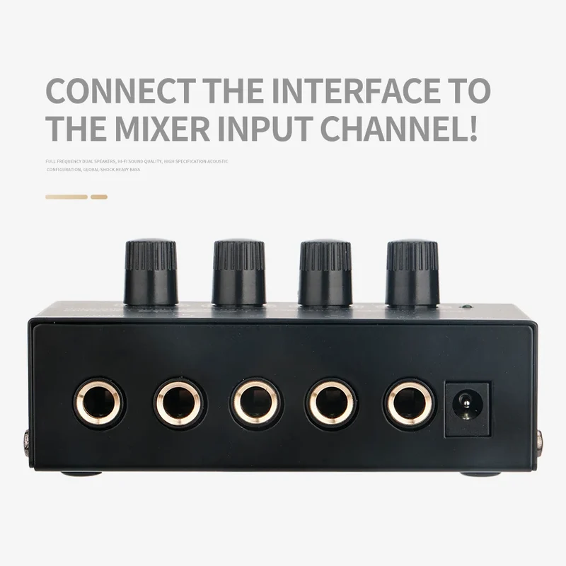 HA400 Ultra-Compact Stereo Audio Amplifier 4 Channels Mini Headphone Amplifier With Power Adapter 10MHz Earphone Amp for Music