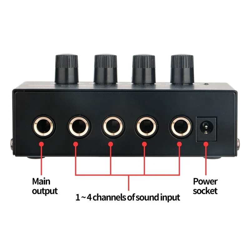 HA400 Ultra-Compact Stereo Audio Amplifier 4 Channels Mini Headphone Amplifier With Power Adapter 10MHz Earphone Amp for Music