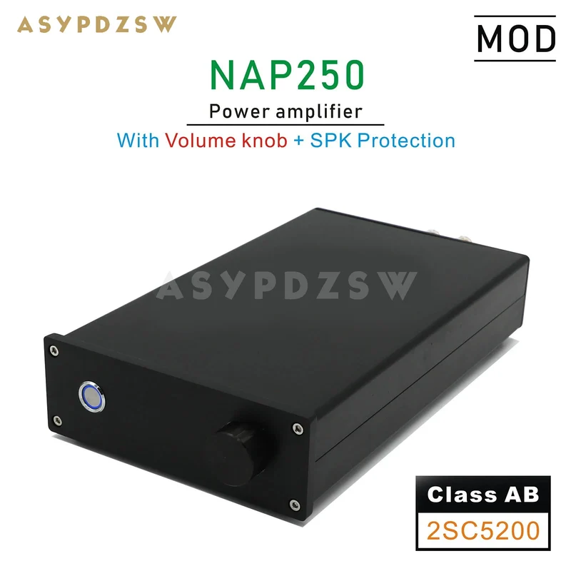 NAP250 MOD 2SC5200 MINI Stereo Power amplifier Base on UK NAIM circuit With SPK protection 80W+80W 8R