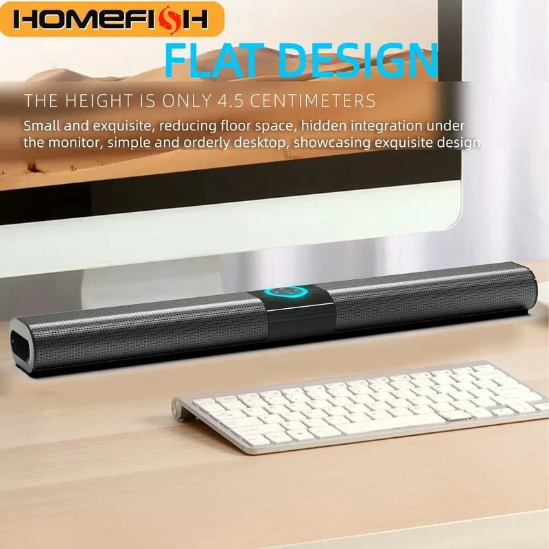 HOMEFISH BS-20 RGB Ambient Light Bluetooth Speaker 6 EQ Sound Effects 4 Speakers Supports TF, USB, AUX, RCA, Bluetooth, FM