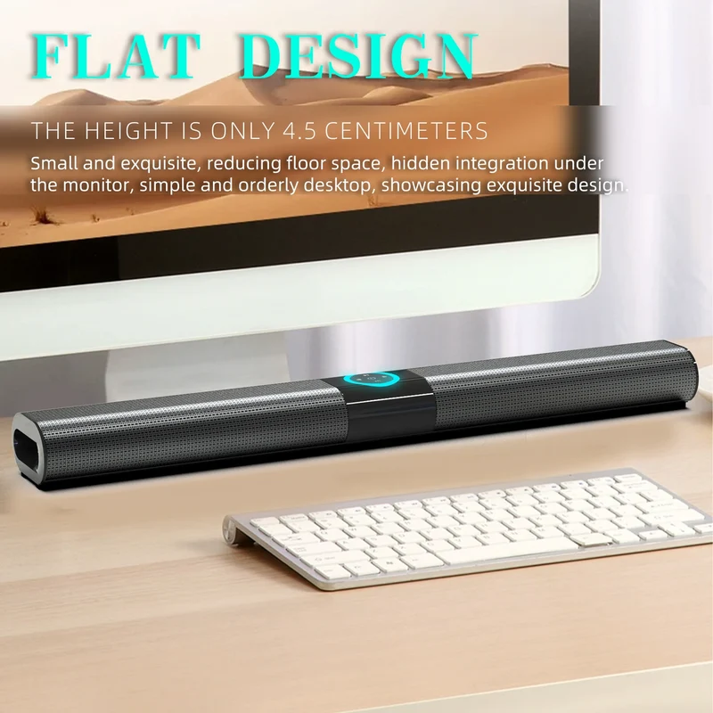 HOMEFISH BS-20 RGB Ambient Light Bluetooth Speaker 6 EQ Sound Effects 4 Speakers Supports TF, USB, AUX, RCA, Bluetooth, FM