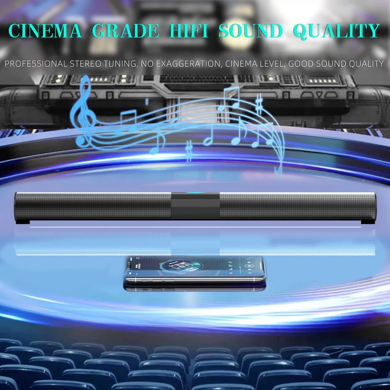 HOMEFISH BS-20 RGB Ambient Light Bluetooth Speaker 6 EQ Sound Effects 4 Speakers Supports TF, USB, AUX, RCA, Bluetooth, FM