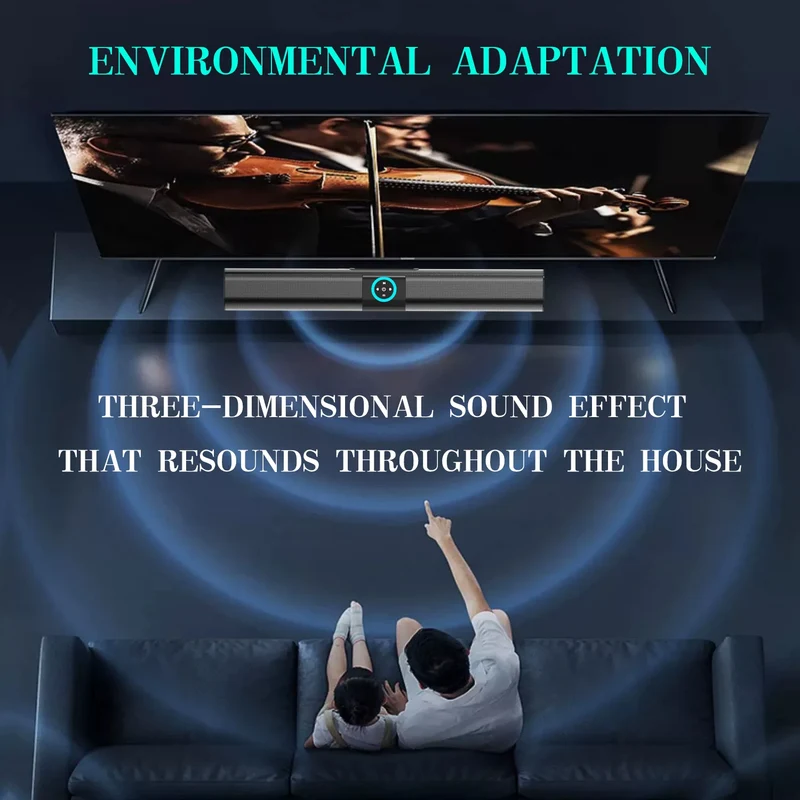 HOMEFISH BS-20 RGB Ambient Light Bluetooth Speaker 6 EQ Sound Effects 4 Speakers Supports TF, USB, AUX, RCA, Bluetooth, FM