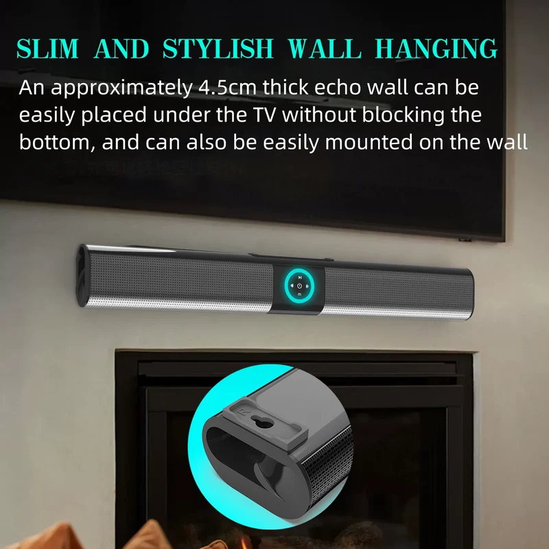 HOMEFISH BS-20 RGB Ambient Light Bluetooth Speaker 6 EQ Sound Effects 4 Speakers Supports TF, USB, AUX, RCA, Bluetooth, FM