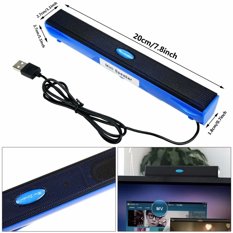 2018 Wired Mini Portable USB Speaker Music Player Amplifier Loudspeaker Stereo Sound Box for Computer Desktop PC Notebook Laptop