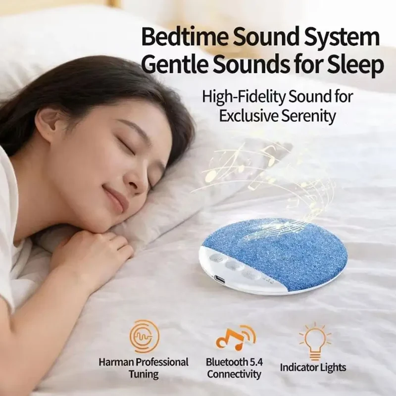 Sleep Aid Pillow Speaker Bluetooth 5.4 Wireless Mini White Noise Speaker Adjustable Timers,Long-Lasting Battery for Deep Sleep