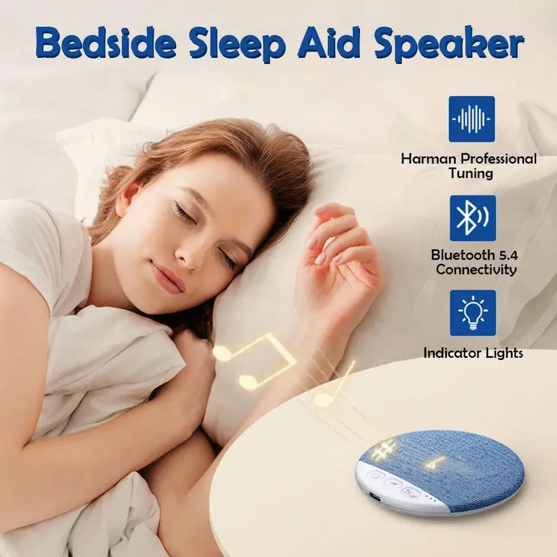 Sleep Aid Pillow Speaker Bluetooth 5.4 Wireless Mini White Noise Speaker Adjustable Timers,Long-Lasting Battery for Deep Sleep