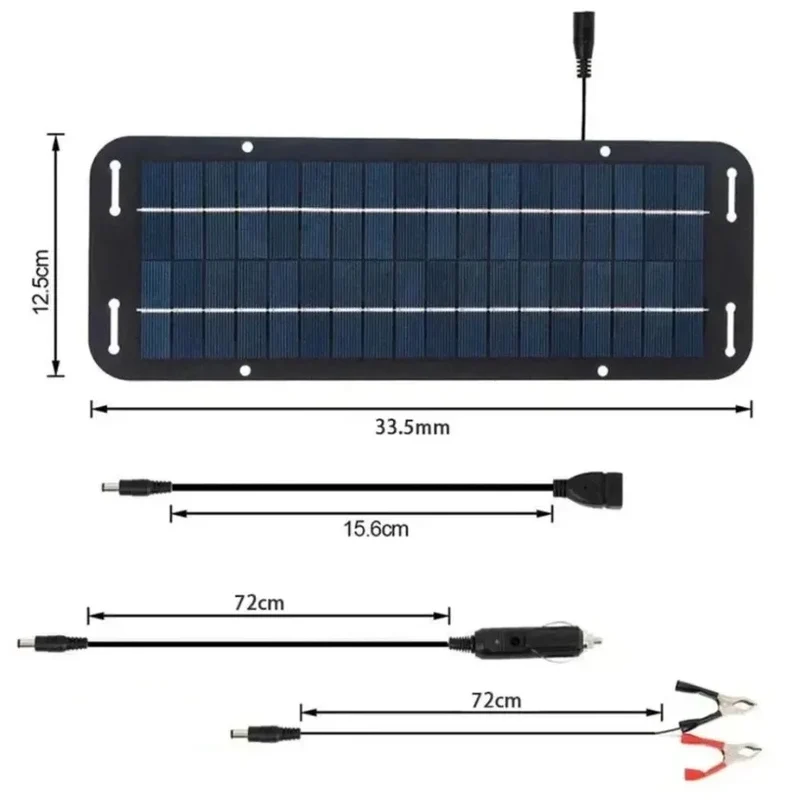 60W 12V Solar Car Battery Charger High Efficiency IP65 Waterproof Solar Panel with Reverse Protection for Caravan Boat Battery