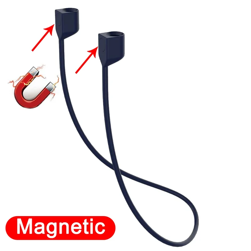 Silicone Wireless Bluetooth Headphone Neck Strap Cord String For AirPods Pro 1 2 3 Magnetic Anti-Lost Silicone Earphones Rope