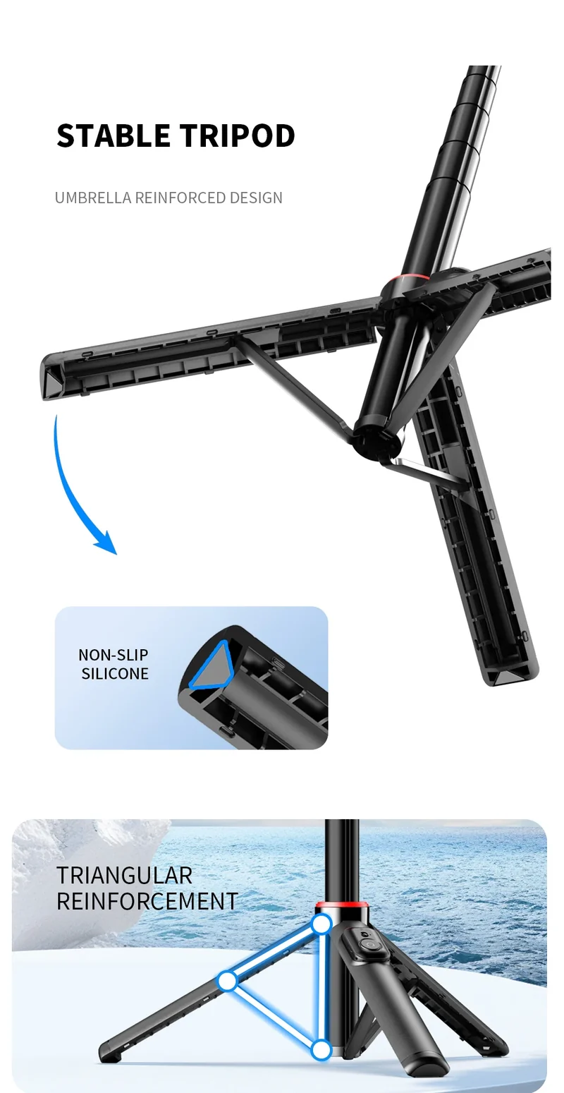 C20 Magnetic Selfie Stick Tripod for iPhone 12-16 Pro Max Travel Stand with Magsafe Phone Clamp for Android Smartphone