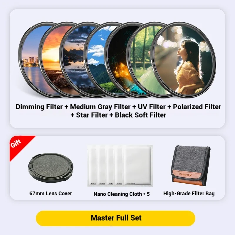WalkingWay for XiaoMi 15 Ultra Phone Lens Filters 67mm Phone Filter Set 13/14/15 Ultra General ND CPL GND Soft Star Flare Filter