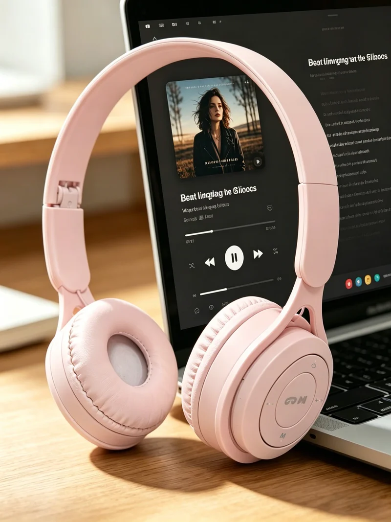 Y08 new style head-mounted wireless Bluetooth earphones, macaron color scheme, foldable, Bluetooth 5.3, long battery life, pink