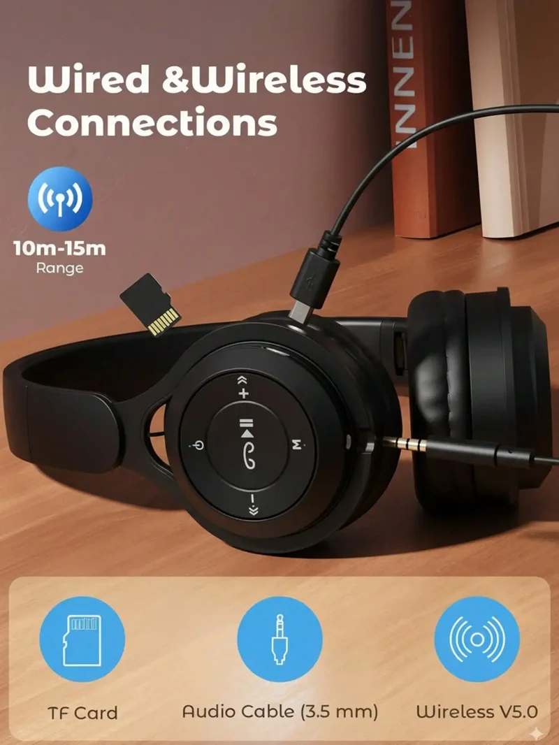 Y08 new style head-mounted wireless Bluetooth earphones, macaron color scheme, foldable, Bluetooth 5.3, long battery life, pink
