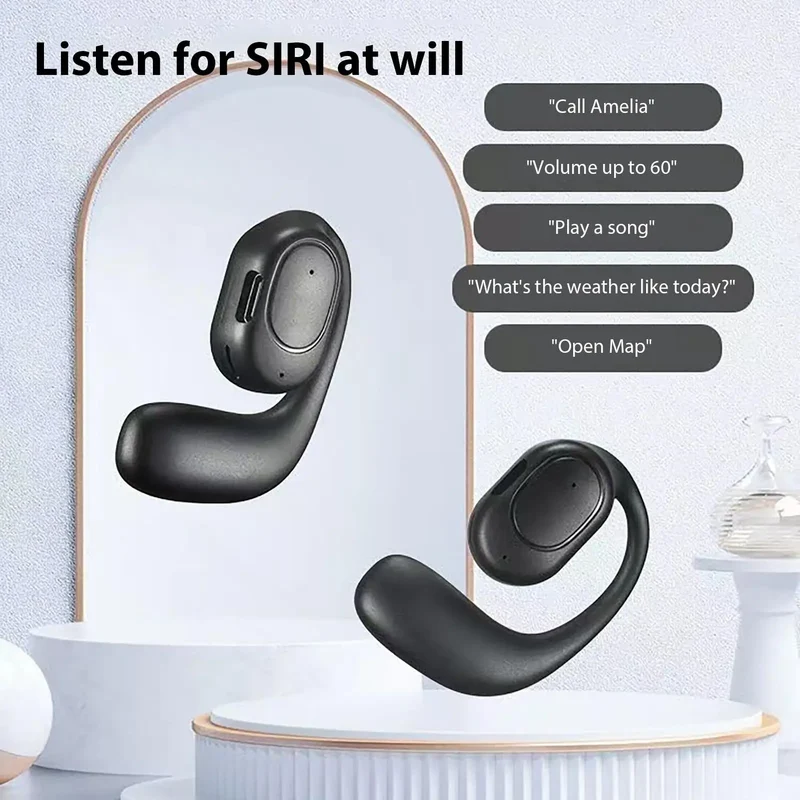 Wireless Over Ear Earbud Open-Ear Headphone with Water Resistance Long-Lasting Battery Earphone for Running Cycling Driving