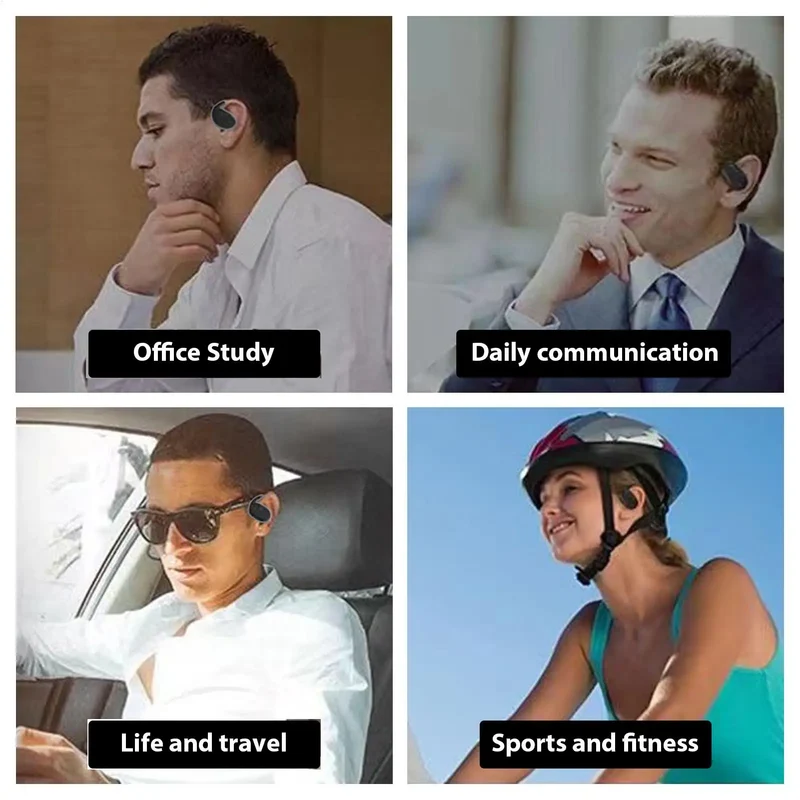 Wireless Over Ear Earbud Open-Ear Headphone with Water Resistance Long-Lasting Battery Earphone for Running Cycling Driving