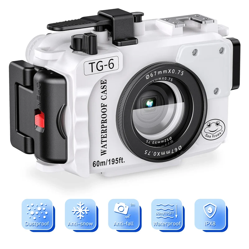 Seafrogs Scuba Diving Camera Case Cover For Olympus TG 7 TG 5 TG 6 Underwater Photography Equipment Waterproof Camera Housing 60