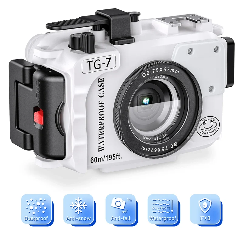 Seafrogs Scuba Diving Camera Case Cover For Olympus TG 7 TG 5 TG 6 Underwater Photography Equipment Waterproof Camera Housing 60