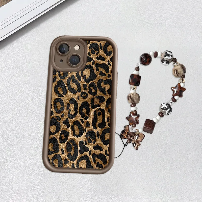 Leopard With Chain Phone Case For Xiaomi MI 17 Pro Max 15T 15 Ultra 14T 13 POCO F7 X7 M7 X5 F5 X6 PRO M6 X4 GT NFC C40 5G Cover