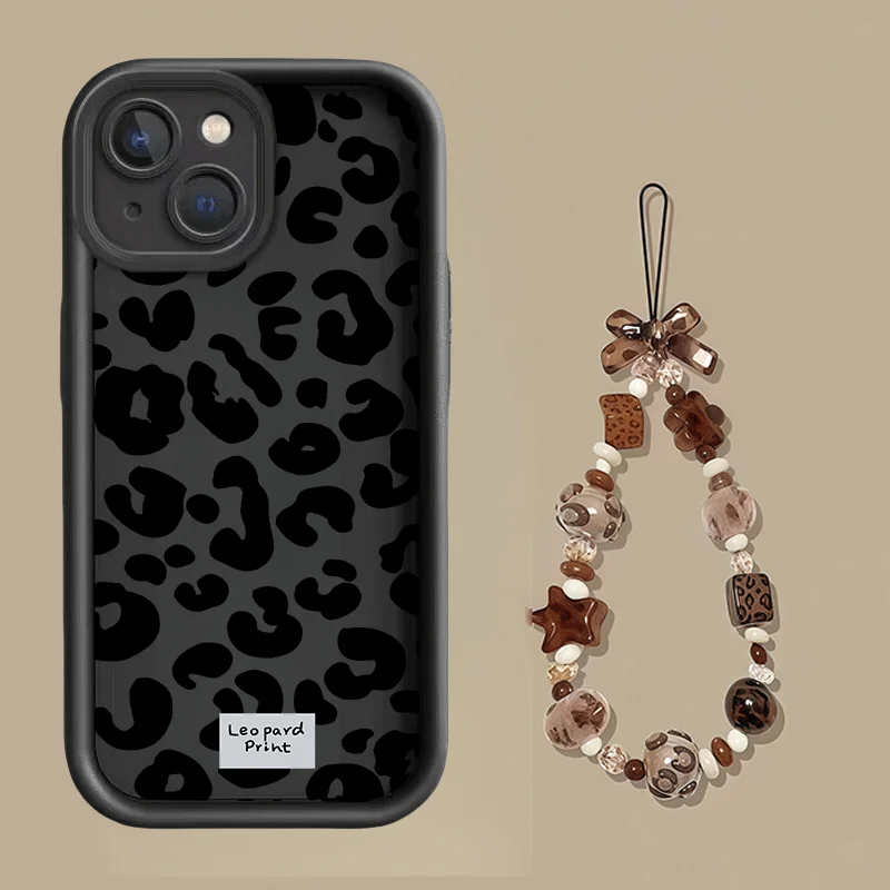 Leopard With Chain Phone Case For Xiaomi MI 17 Pro Max 15T 15 Ultra 14T 13 POCO F7 X7 M7 X5 F5 X6 PRO M6 X4 GT NFC C40 5G Cover