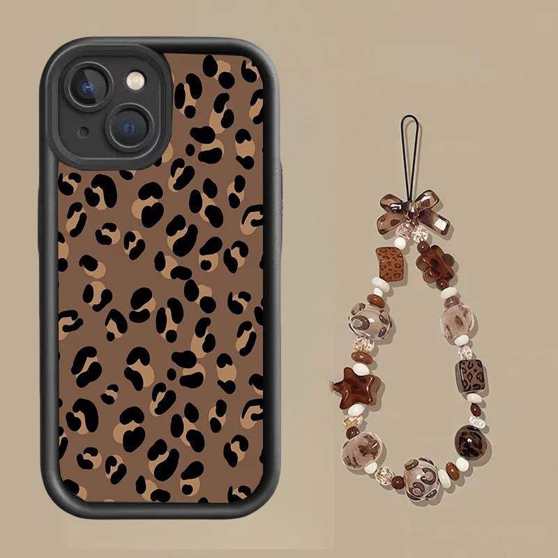 Leopard With Chain Phone Case For Xiaomi MI 17 Pro Max 15T 15 Ultra 14T 13 POCO F7 X7 M7 X5 F5 X6 PRO M6 X4 GT NFC C40 5G Cover