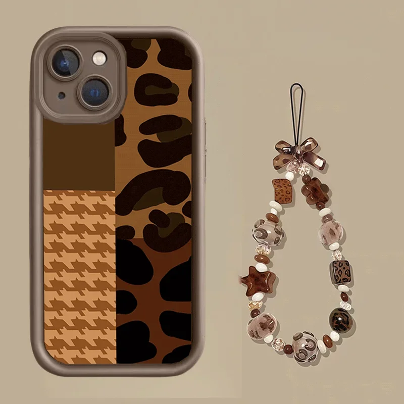 Leopard With Chain Phone Case For Xiaomi MI 17 Pro Max 15T 15 Ultra 14T 13 POCO F7 X7 M7 X5 F5 X6 PRO M6 X4 GT NFC C40 5G Cover