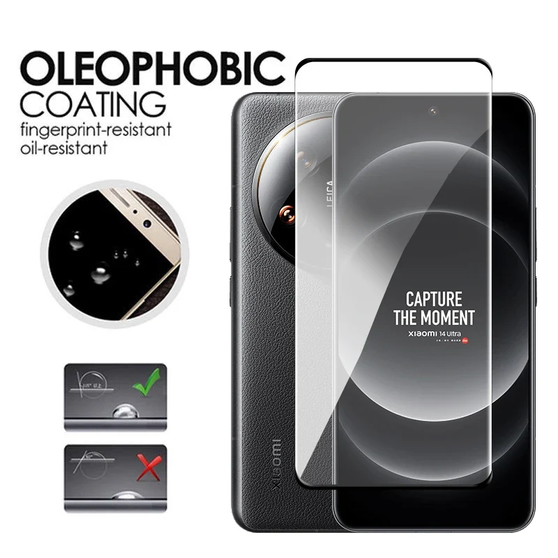 For Xiaomi 14 Ultra 5G Glass Full Cover 3D Curved Screen Protector Xiaomi 13 14 Ultra Tempered Glass For Xiaomi 14 Ultra Film