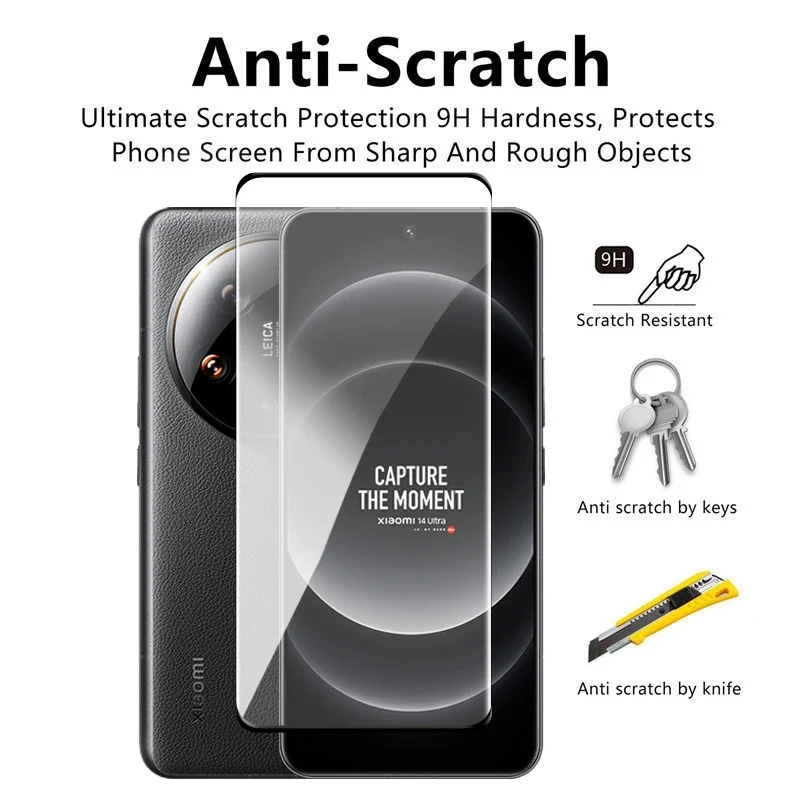 For Xiaomi 14 Ultra 5G Glass Full Cover 3D Curved Screen Protector Xiaomi 13 14 Ultra Tempered Glass For Xiaomi 14 Ultra Film