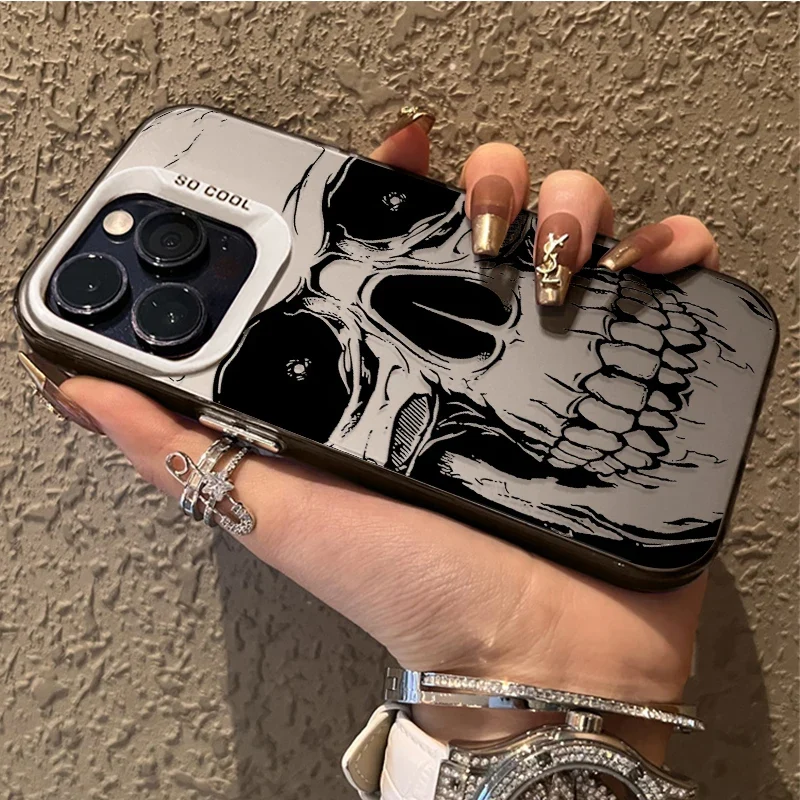 Skull Horror Patterns Laser Case for Xiaomi 14 13 14T 13T 12T Pro 11 Lite 5G NE POCO X7 X6 X5 X3 NFC F4 GT F5 F6 M5S M6 Pro 4G