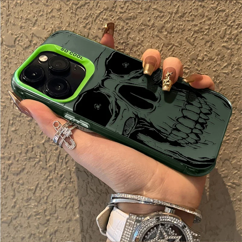 Skull Horror Patterns Laser Case for Xiaomi 14 13 14T 13T 12T Pro 11 Lite 5G NE POCO X7 X6 X5 X3 NFC F4 GT F5 F6 M5S M6 Pro 4G