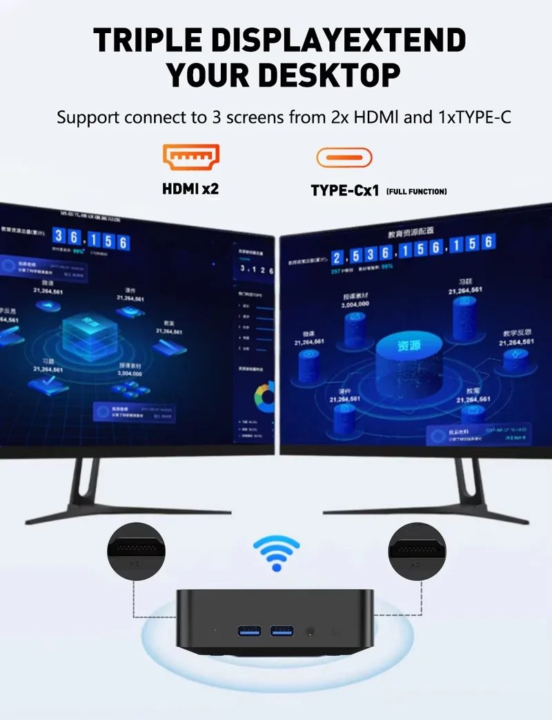 Intel Core i9 10980HK Gaming Mini PC Windows 11 Pro 16GB DDR4 1TB 2TB M.2 SSD UHD Graphics 1000Mbps Ethernet i9 Mini PC Computer