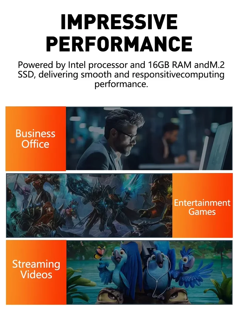Intel Core i9 10980HK Gaming Mini PC Windows 11 Pro 16GB DDR4 1TB 2TB M.2 SSD UHD Graphics 1000Mbps Ethernet i9 Mini PC Computer