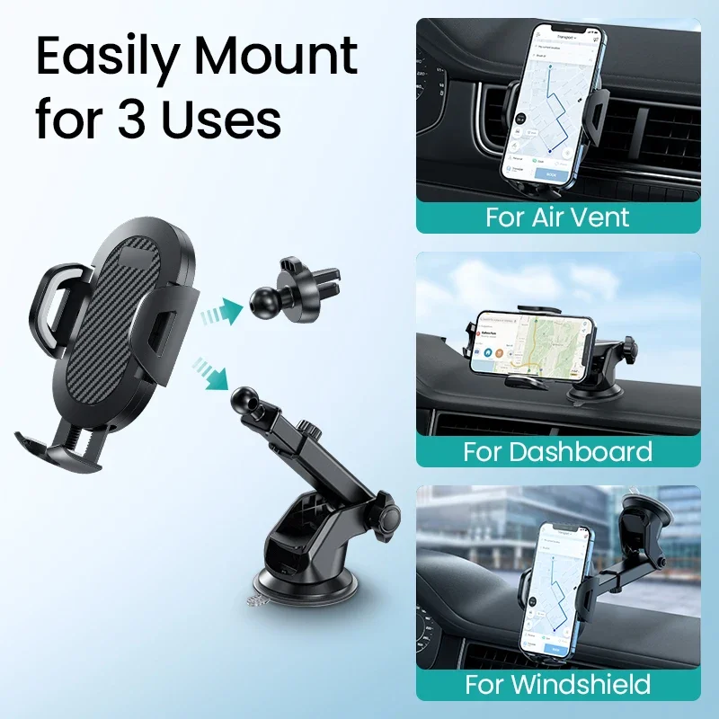 AUFU Sucker Car Phone Holder Smartphone Mount Stand GPS Telefon Mobile Cell Support For iPhone 15 14 13 Pro Max Xiaomi Samsung