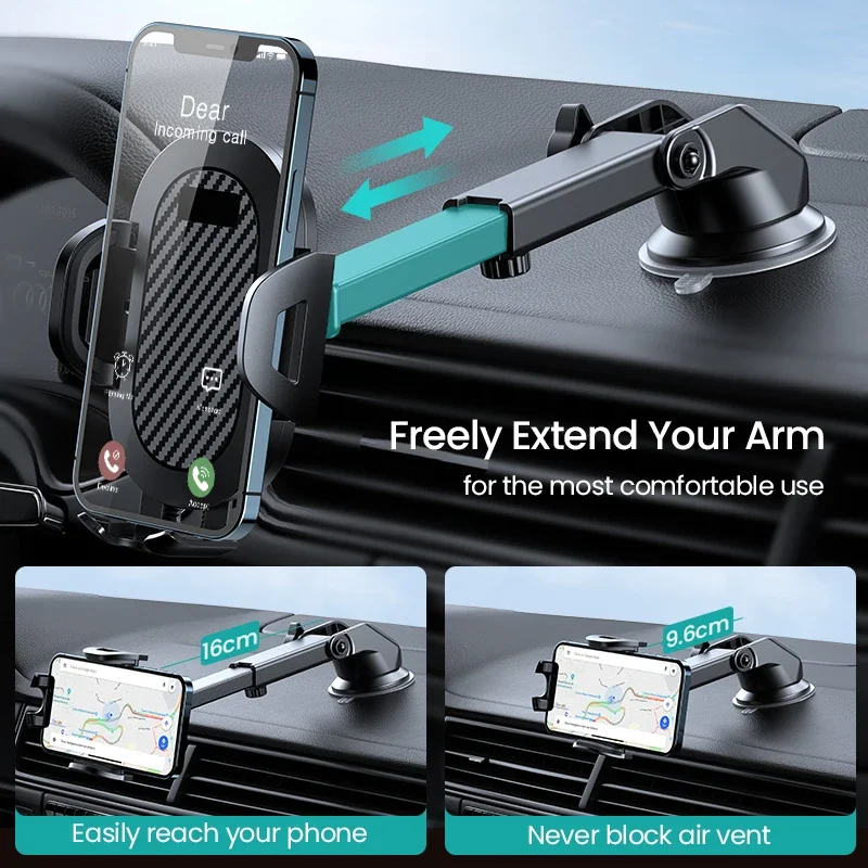 AUFU Sucker Car Phone Holder Smartphone Mount Stand GPS Telefon Mobile Cell Support For iPhone 15 14 13 Pro Max Xiaomi Samsung