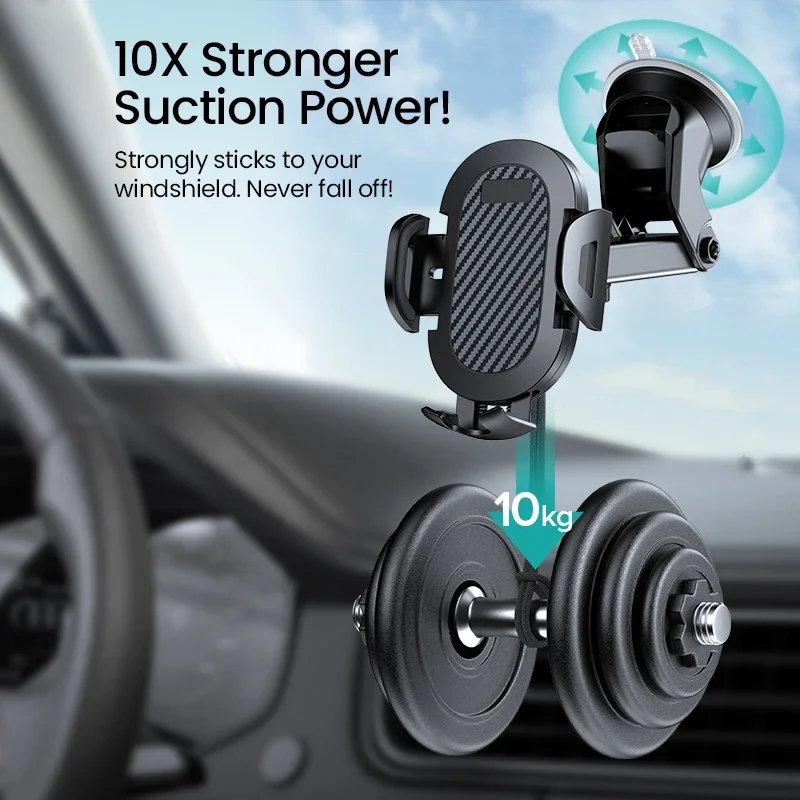 AUFU Sucker Car Phone Holder Smartphone Mount Stand GPS Telefon Mobile Cell Support For iPhone 15 14 13 Pro Max Xiaomi Samsung
