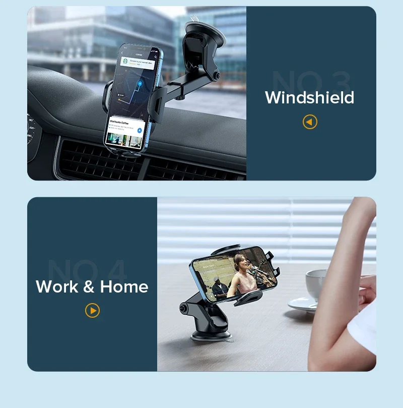 AUFU Sucker Car Phone Holder Smartphone Mount Stand GPS Telefon Mobile Cell Support For iPhone 15 14 13 Pro Max Xiaomi Samsung