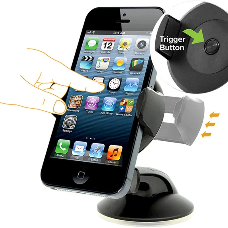 AUFU Sucker Car Phone Holder Smartphone Mount Stand GPS Telefon Mobile Cell Support For iPhone 15 14 13 Pro Max Xiaomi Samsung