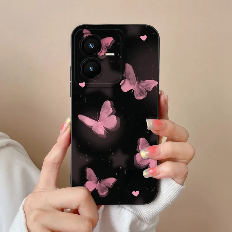 Case For Vivo Y22 Y22S Cover Camera Lens Protector For Vivo Y 22 Soft Liquid Silicone Cartoon Phone Back Covers For Women Man