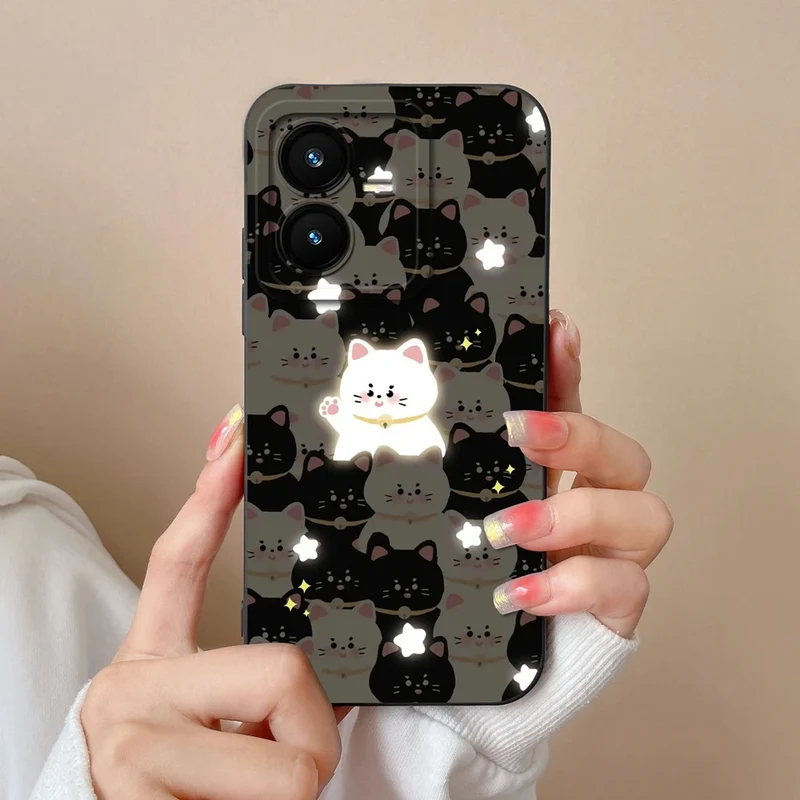Case For Vivo Y22 Y22S Cover Camera Lens Protector For Vivo Y 22 Soft Liquid Silicone Cartoon Phone Back Covers For Women Man