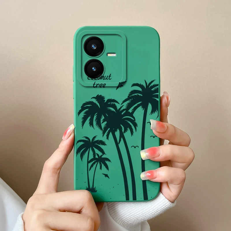Case For Vivo Y22 Y22S Cover Camera Lens Protector For Vivo Y 22 Soft Liquid Silicone Cartoon Phone Back Covers For Women Man