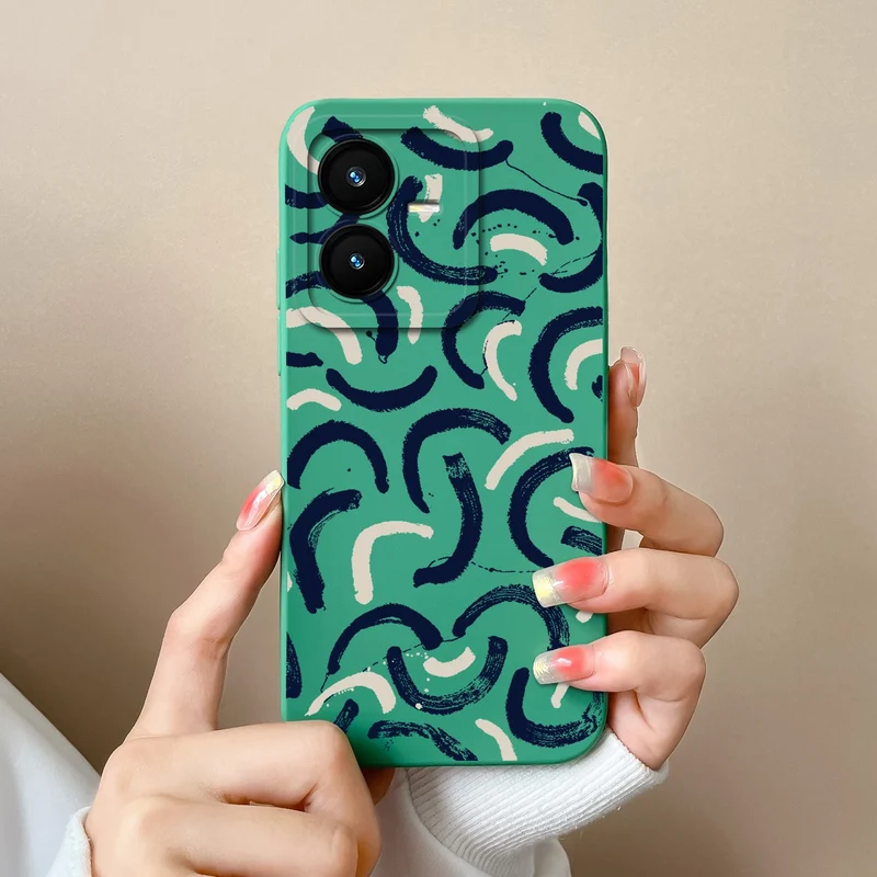 Case For Vivo Y22 Y22S Cover Camera Lens Protector For Vivo Y 22 Soft Liquid Silicone Cartoon Phone Back Covers For Women Man