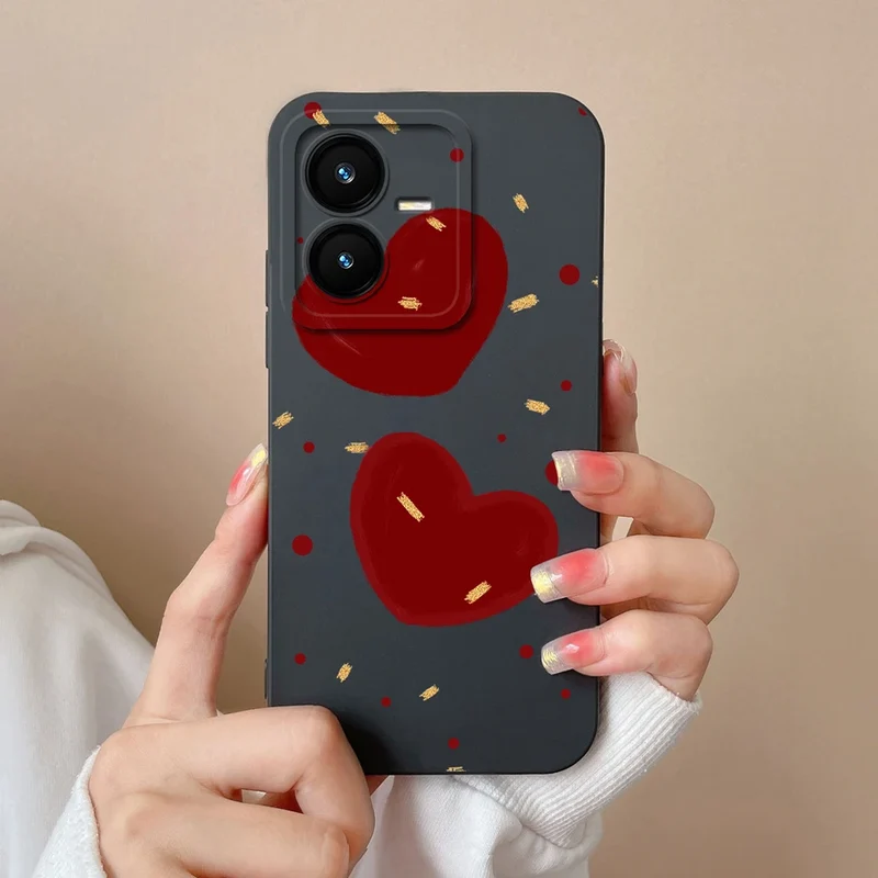 Case For Vivo Y22 Y22S Cover Camera Lens Protector For Vivo Y 22 Soft Liquid Silicone Cartoon Phone Back Covers For Women Man