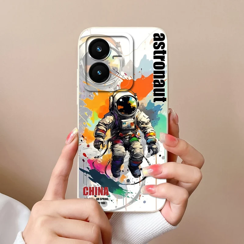 Case For Vivo Y22 Y22S Cover Camera Lens Protector For Vivo Y 22 Soft Liquid Silicone Cartoon Phone Back Covers For Women Man